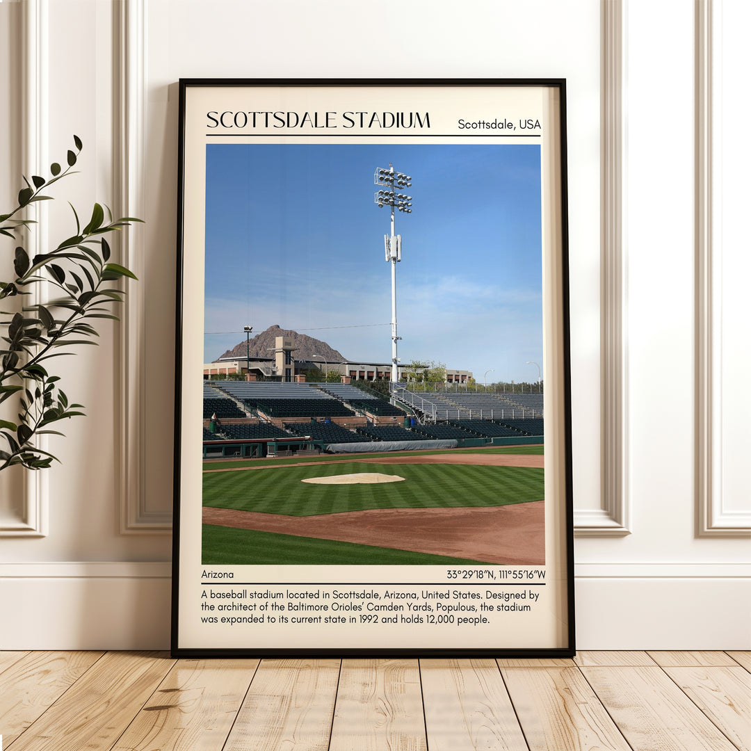 Scottsdale Stadium Baseball Minimal Wall Art