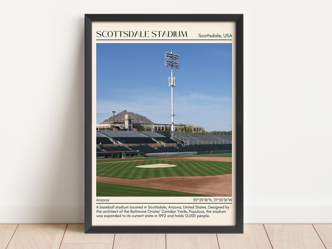 Scottsdale Stadium Baseball Minimal Wall Art