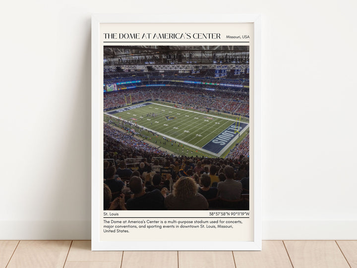 The Dome at America's Center Stadium Football Minimal Wall Art