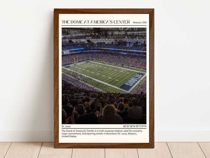 The Dome at America's Center Stadium Football Minimal Wall Art