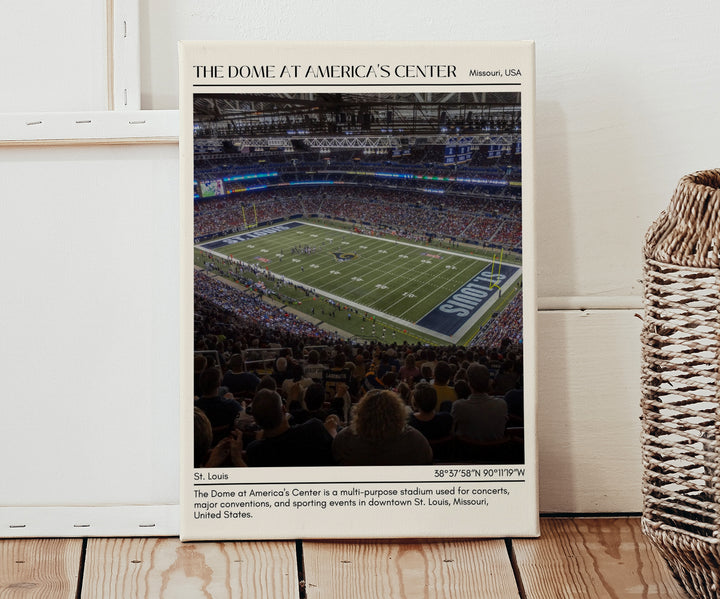 The Dome at America's Center Stadium Football Minimal Wall Art