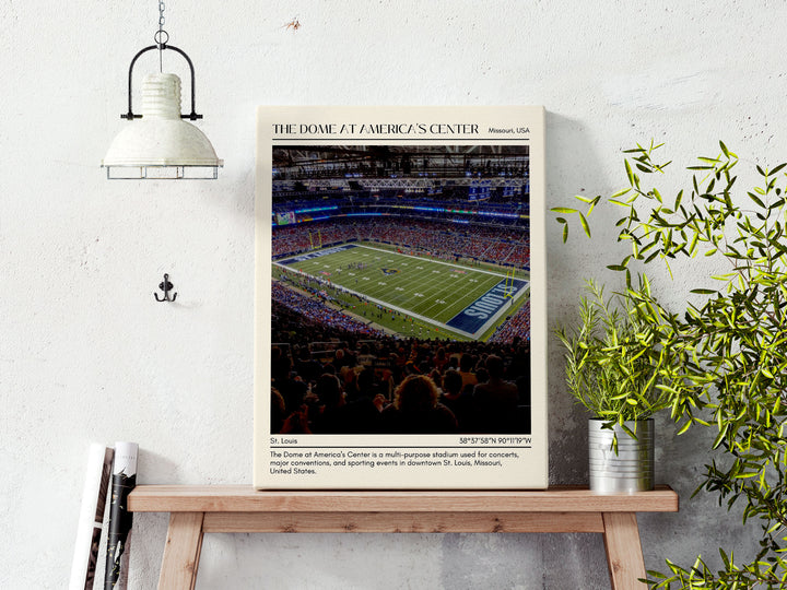 The Dome at America's Center Stadium Football Minimal Wall Art