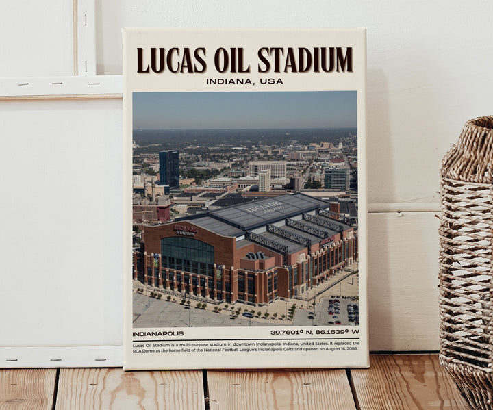 Lucas Oil Stadium Football Retro Wall Art