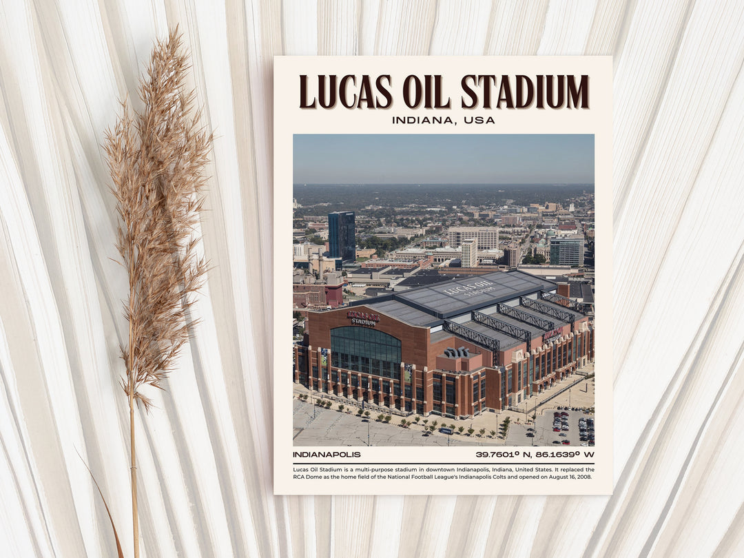 Lucas Oil Stadium Football Retro Wall Art