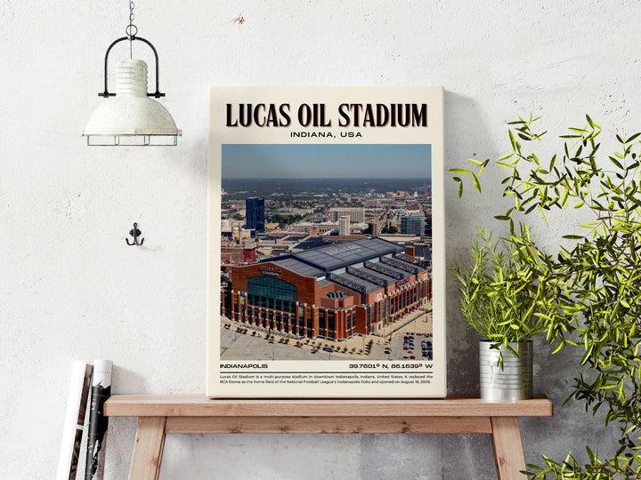 Lucas Oil Stadium Football Retro Wall Art