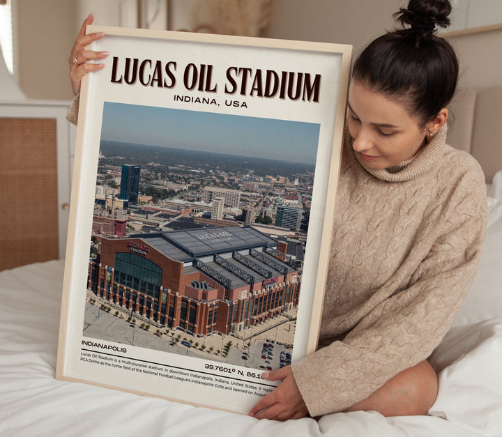 Lucas Oil Stadium Football Retro Wall Art