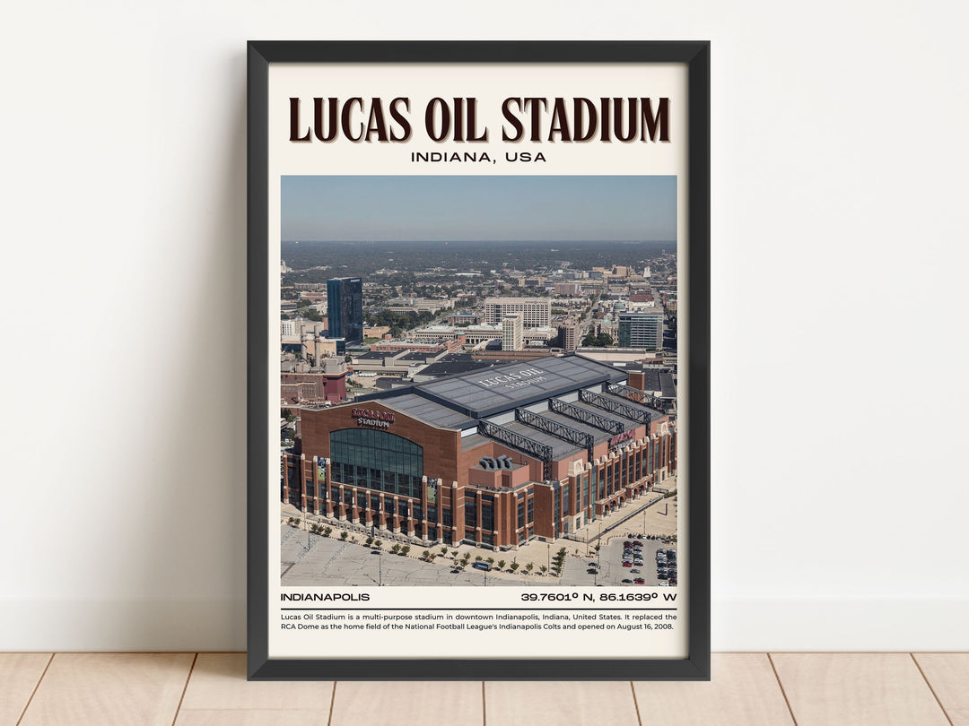 Lucas Oil Stadium Football Retro Wall Art