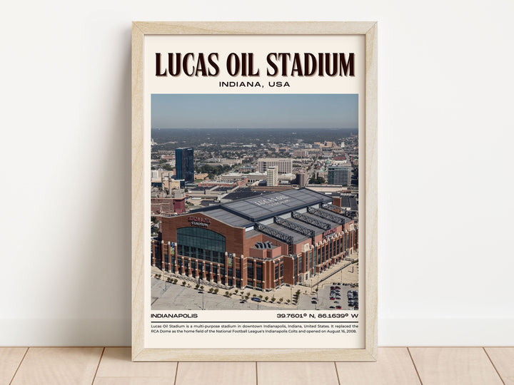 Lucas Oil Stadium Football Retro Wall Art