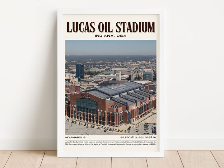 Lucas Oil Stadium Football Retro Wall Art