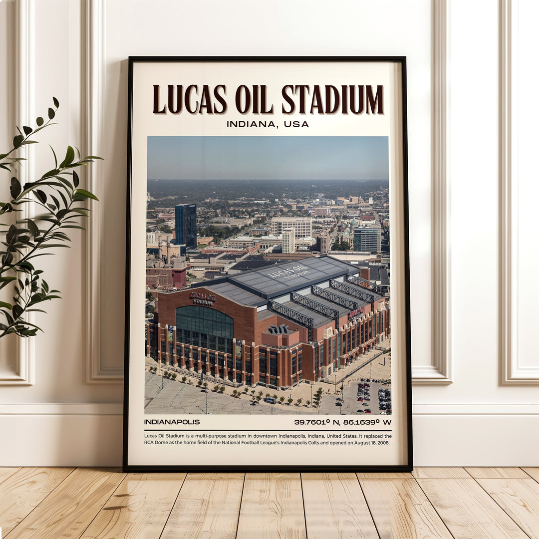 Lucas Oil Stadium Football Retro Wall Art