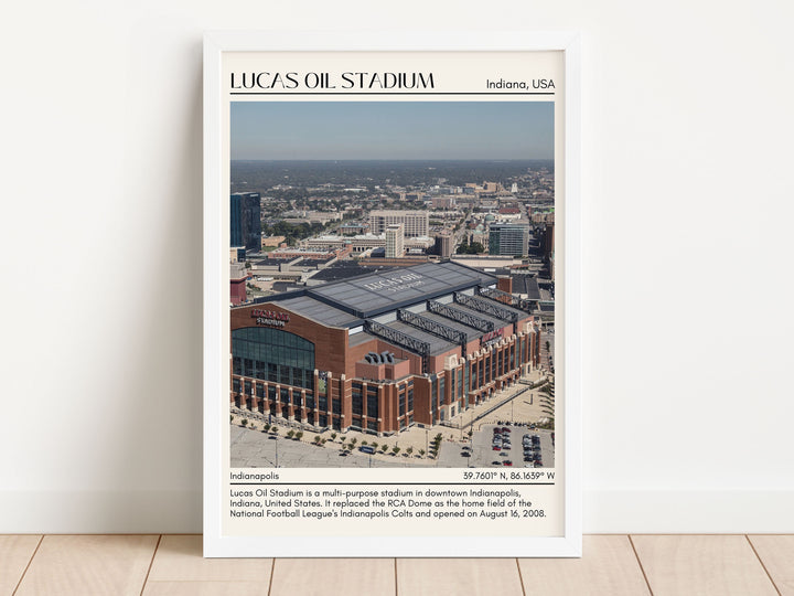 Lucas Oil Stadium Football Minimal Wall Art