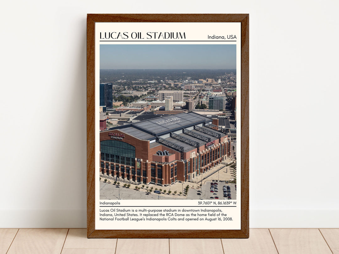 Lucas Oil Stadium Football Minimal Wall Art