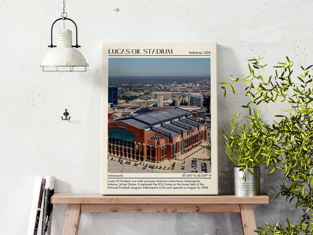 Lucas Oil Stadium Football Minimal Wall Art