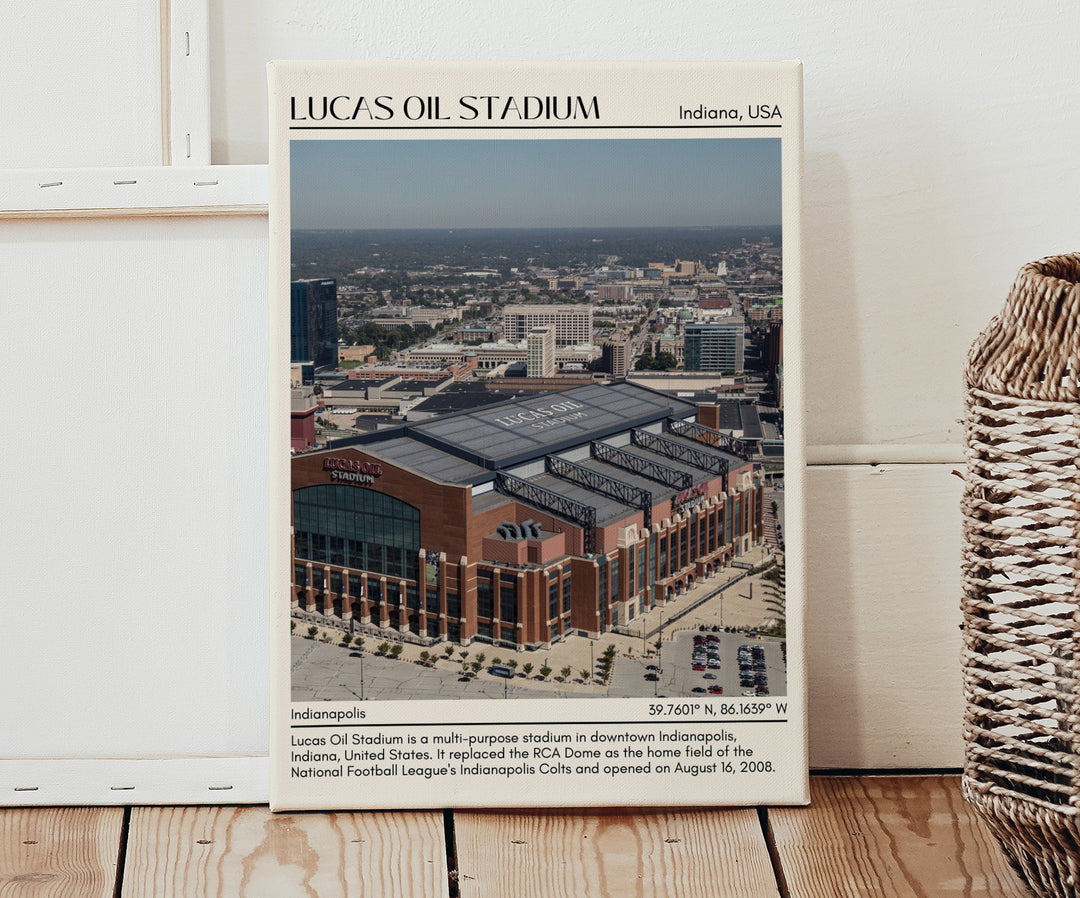 Lucas Oil Stadium Football Minimal Wall Art