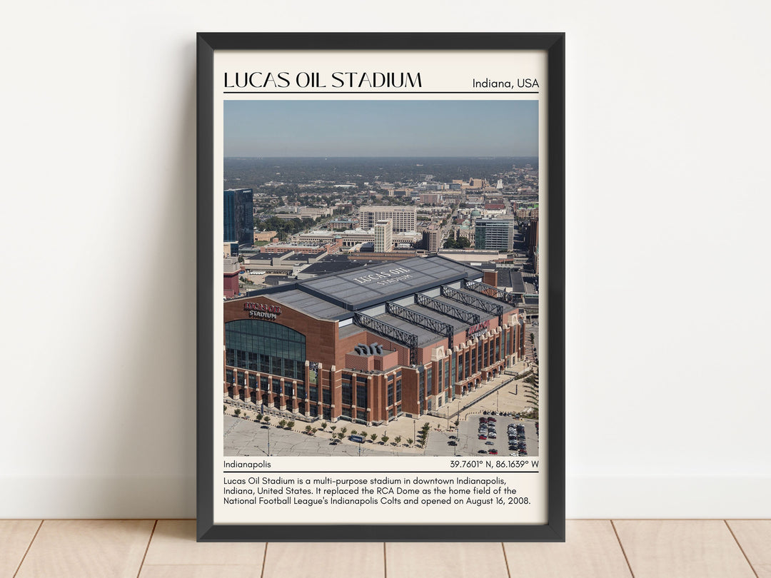 Lucas Oil Stadium Football Minimal Wall Art