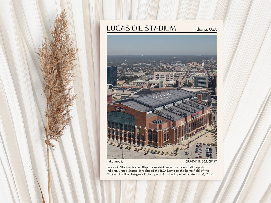 Lucas Oil Stadium Football Minimal Wall Art