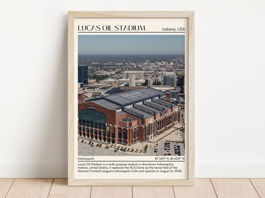 Lucas Oil Stadium Football Minimal Wall Art