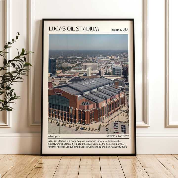 Lucas Oil Stadium Football Minimal Wall Art