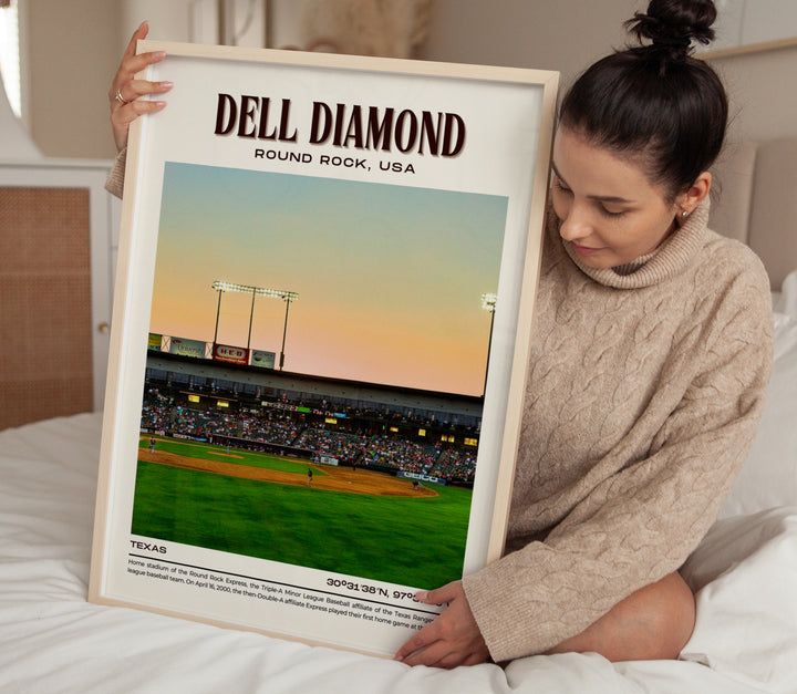 Dell Diamond Stadium Baseball Retro Wall Art