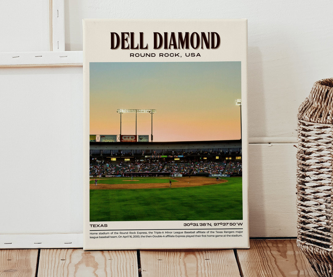 Dell Diamond Stadium Baseball Retro Wall Art