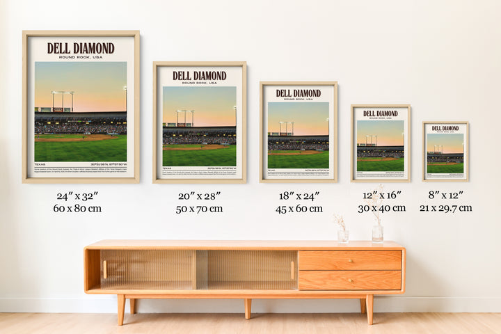 Dell Diamond Stadium Baseball Retro Wall Art