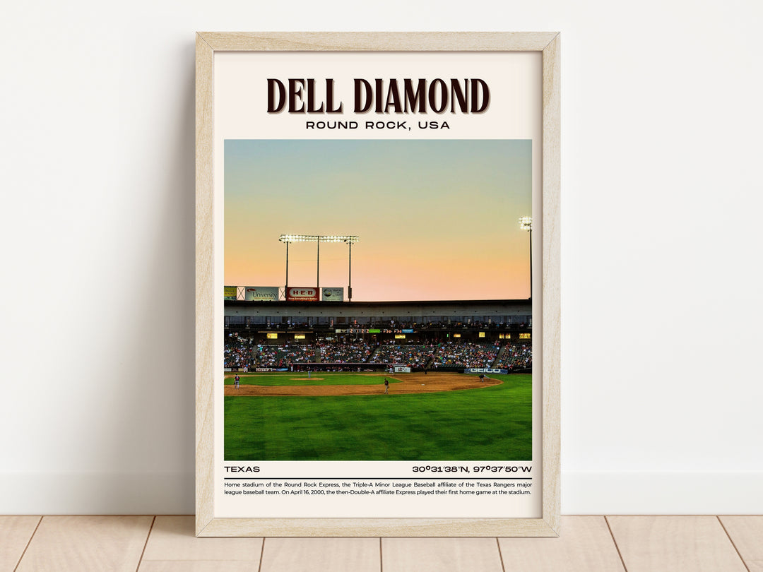 Dell Diamond Stadium Baseball Retro Wall Art