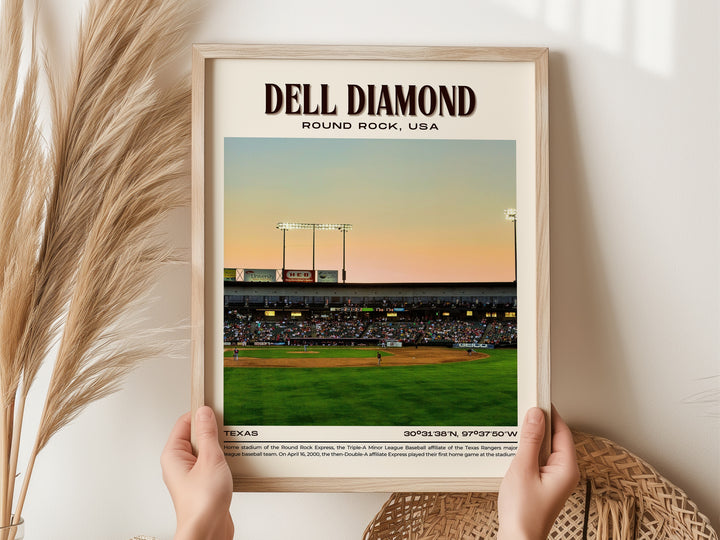 Dell Diamond Stadium Baseball Retro Wall Art