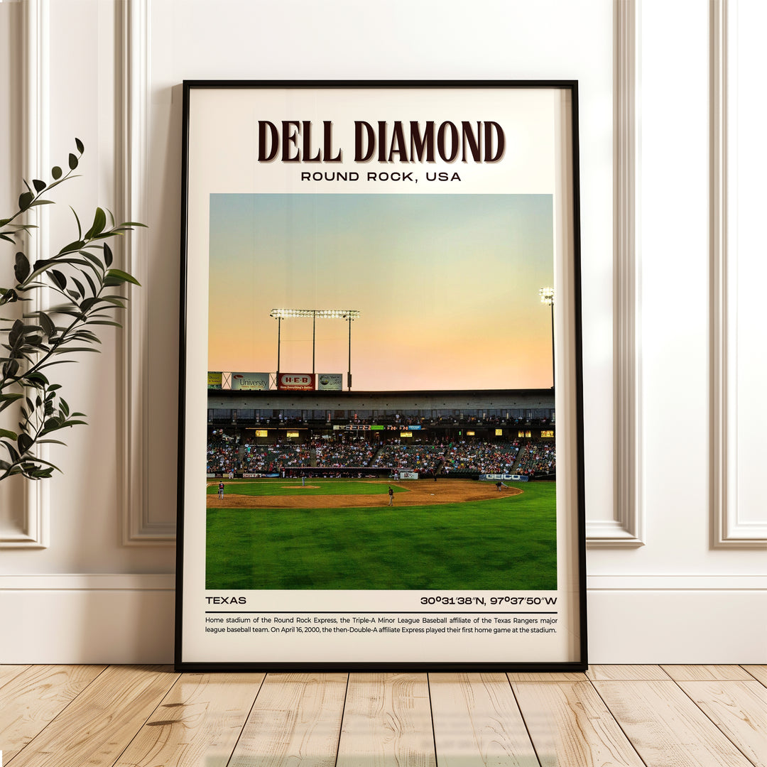 Dell Diamond Stadium Baseball Retro Wall Art