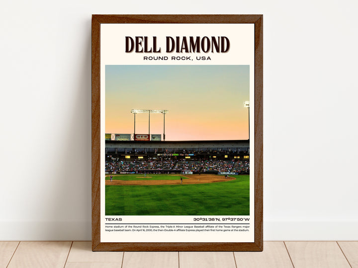 Dell Diamond Stadium Baseball Retro Wall Art