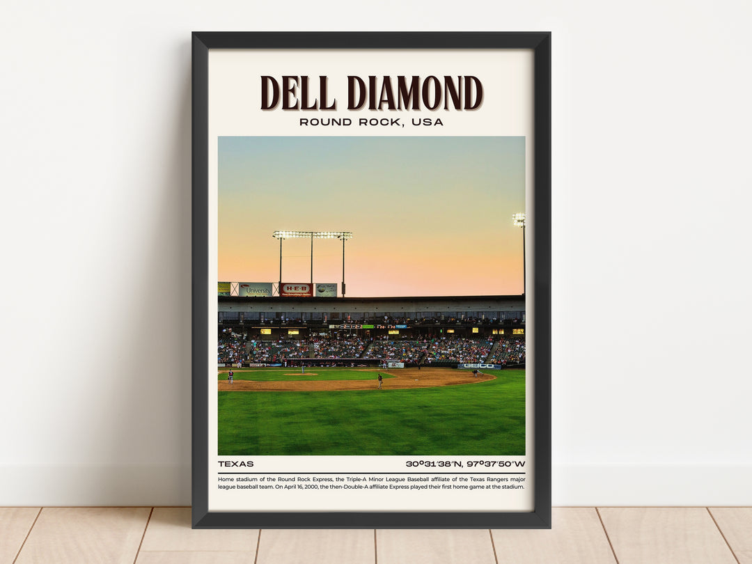 Dell Diamond Stadium Baseball Retro Wall Art