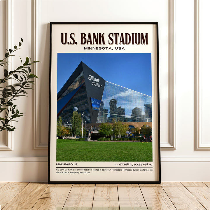 U.S. Bank Stadium Football Retro Wall Art