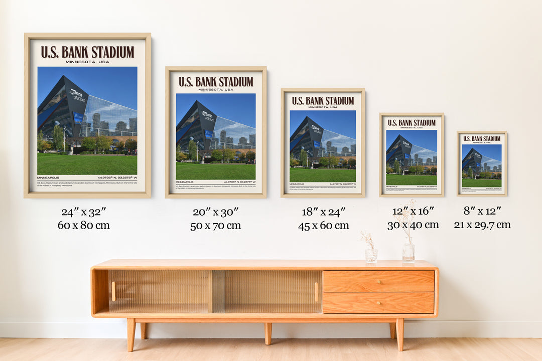 U.S. Bank Stadium Football Retro Wall Art