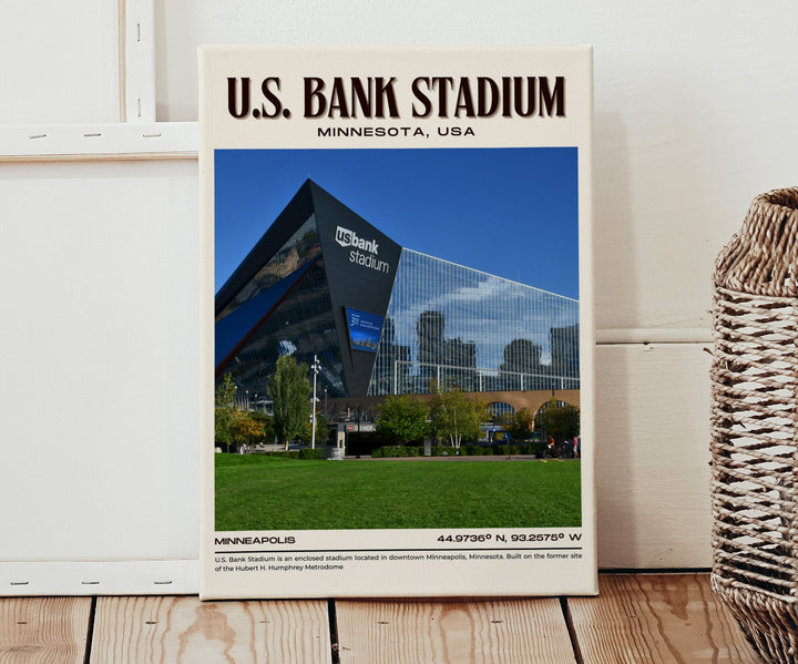 U.S. Bank Stadium Football Retro Wall Art