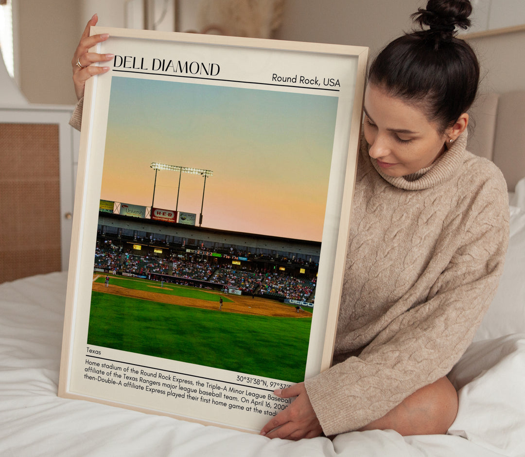 Dell Diamond Stadium Baseball Minimal Wall Art