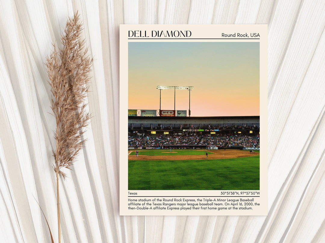 Dell Diamond Stadium Baseball Minimal Wall Art