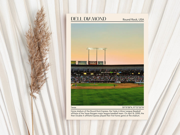 Dell Diamond Stadium Baseball Minimal Wall Art