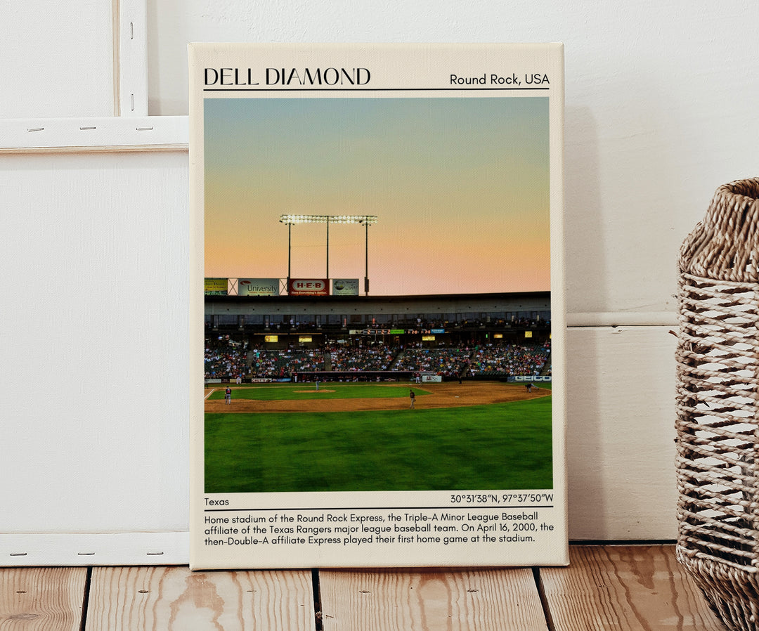 Dell Diamond Stadium Baseball Minimal Wall Art