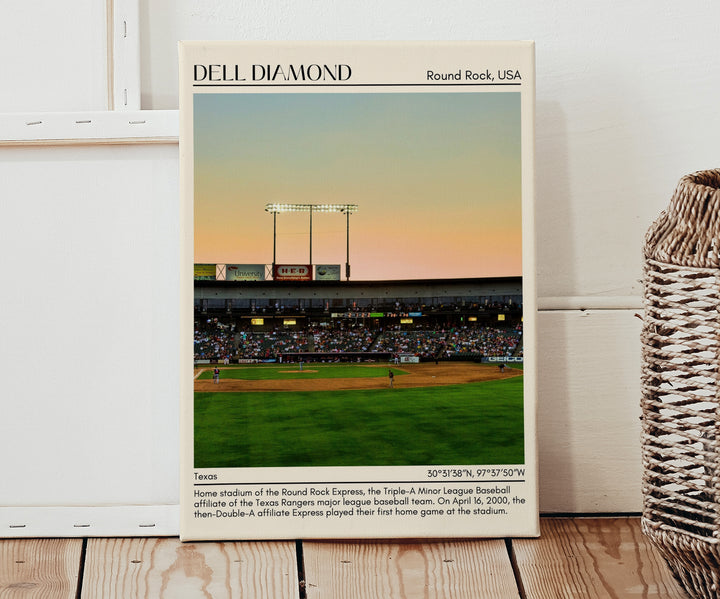 Dell Diamond Stadium Baseball Minimal Wall Art