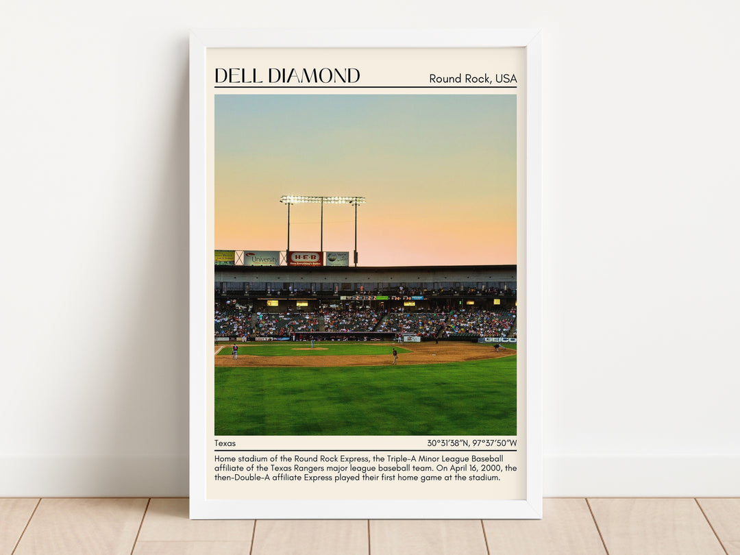 Dell Diamond Stadium Baseball Minimal Wall Art