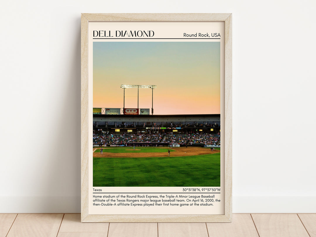 Dell Diamond Stadium Baseball Minimal Wall Art