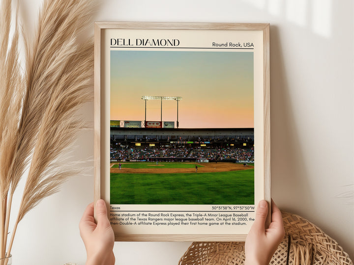 Dell Diamond Stadium Baseball Minimal Wall Art