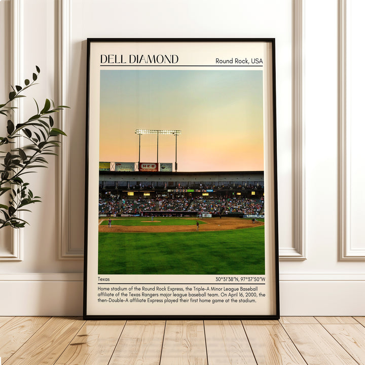 Dell Diamond Stadium Baseball Minimal Wall Art