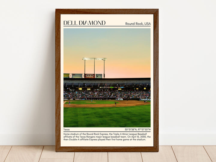 Dell Diamond Stadium Baseball Minimal Wall Art