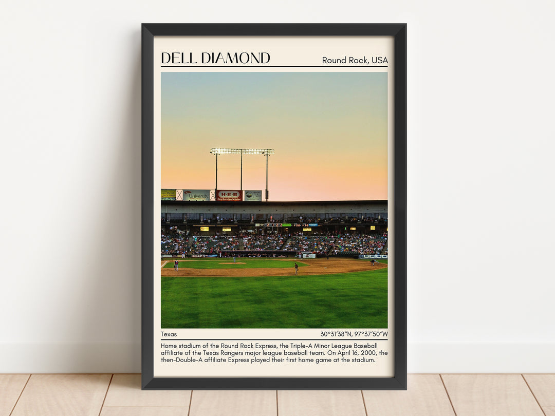 Dell Diamond Stadium Baseball Minimal Wall Art