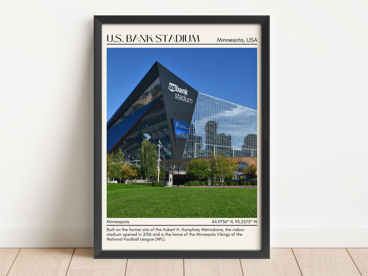 U.S. Bank Stadium Football Minimal Wall Art