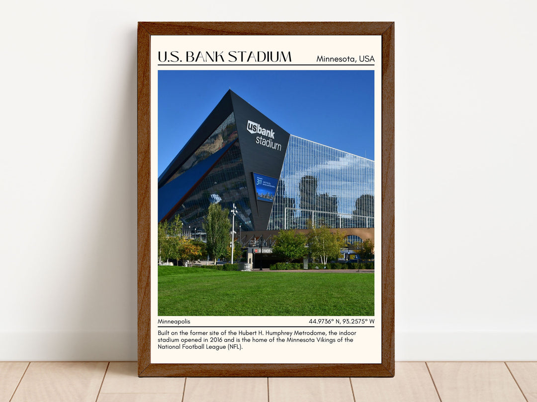 U.S. Bank Stadium Football Minimal Wall Art