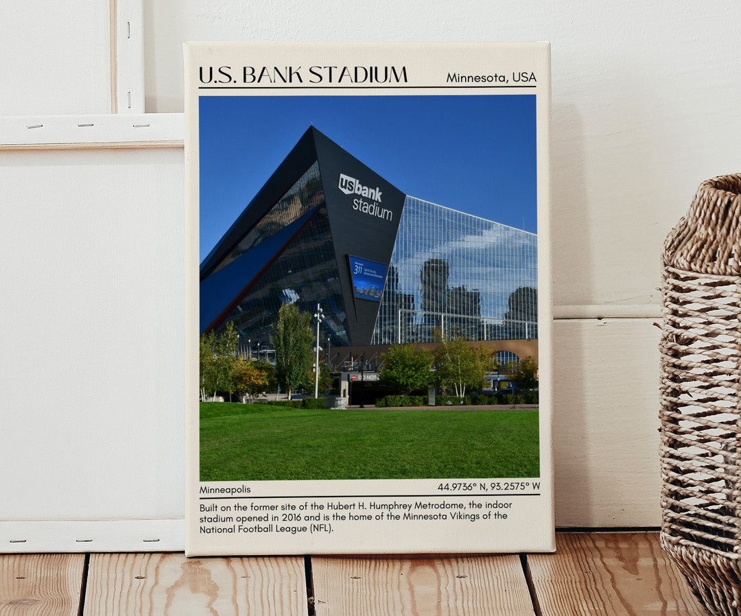 U.S. Bank Stadium Football Minimal Wall Art