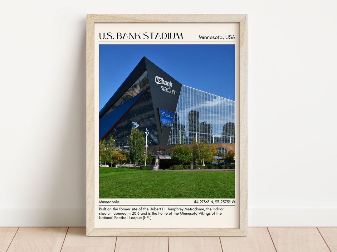 U.S. Bank Stadium Football Minimal Wall Art