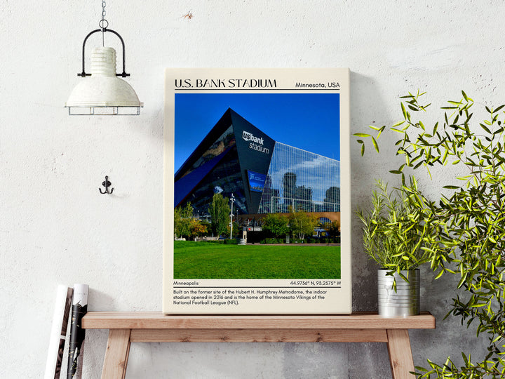 U.S. Bank Stadium Football Minimal Wall Art