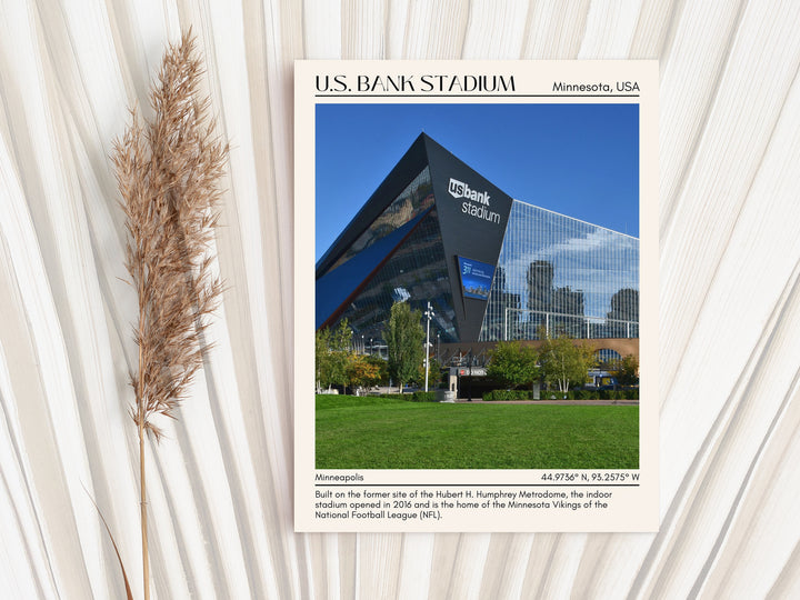 U.S. Bank Stadium Football Minimal Wall Art